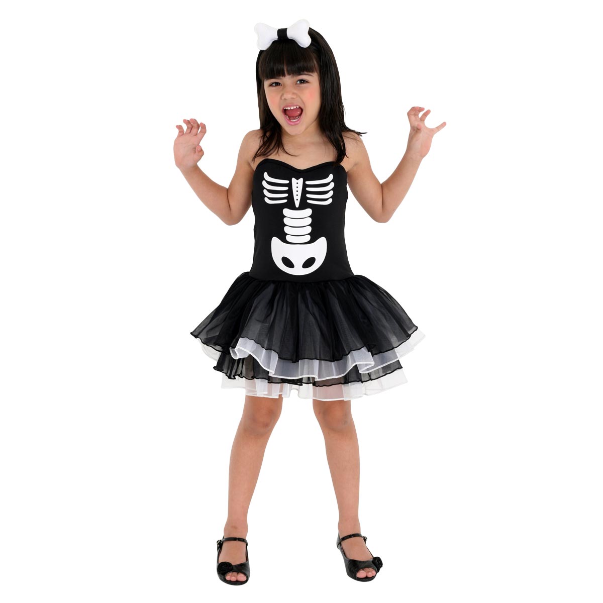 Fantasia Halloween Infantil Menina Bruxinha Bella Com Tiara Mini